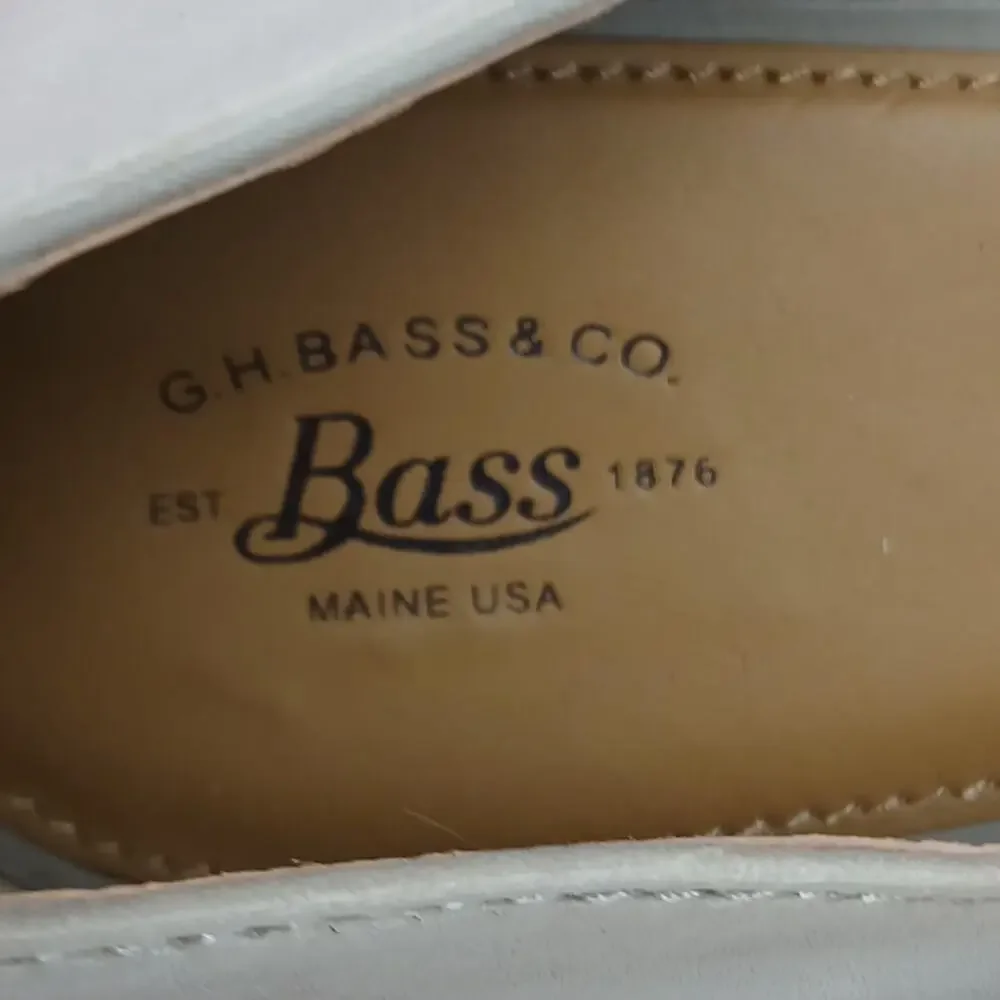 G.H. Bass Women's SZ 10 Genuine Leather Hope Kiltie Fringe Loafers In Beige NEW